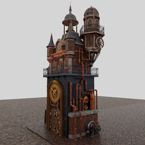 【Blender】 スチームパンク時計台【Steam Clock Tower】 缩略图 11