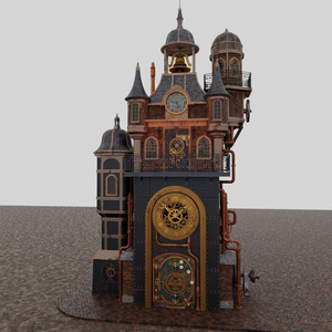 【Blender】 スチームパンク時計台【Steam Clock Tower】 缩略图 10