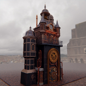 【Blender】 スチームパンク時計台【Steam Clock Tower】 缩略图 3
