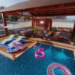 【Blender】ビーチリゾート ラウンジ Summer Paradise Lounge