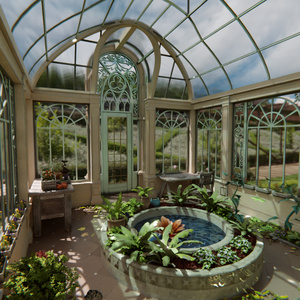 【Blender】クラシカルガラス温室 - Botanical Glass House 缩略图 6