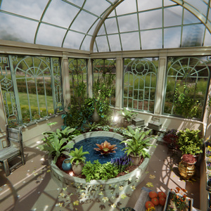 【Blender】クラシカルガラス温室 - Botanical Glass House 缩略图 3