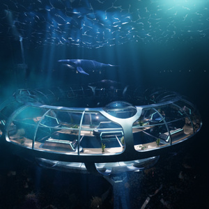 【Blender】水中リング型未来建築 Ocean Ring Habitat