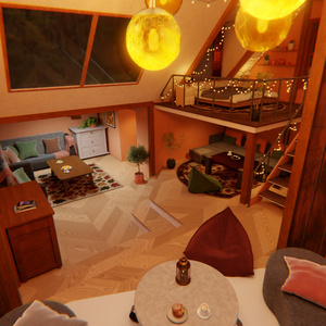 【Blender】秋灯るロフトルーム Autumn Cozy Loft
