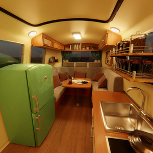 【Blender】レトロキャンピングカー Retro Camper Van