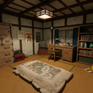 【Blender】昭和レトロな学生の部屋｜懐かしい畳の下宿部屋 3Dモデル