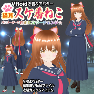 【VRoid衣装＆アバター】スケ番ねこ