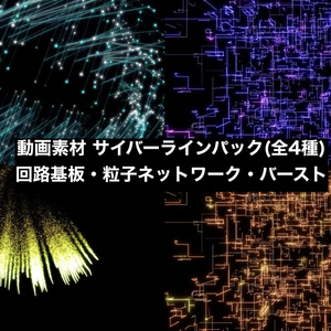 【4種セット】サイバー デジタルライン背景素材 ループ動画 フルHD 1920x1080 mp4｜回路・ネットワーク・IT・AI