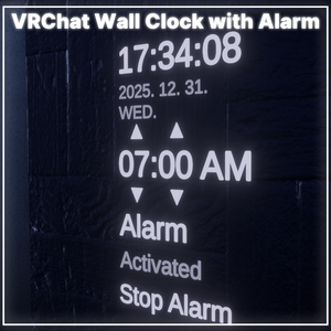 [FREE / 無料] VRChat Wall Clock with Alarm / VRChat 벽걸이 알람시계 / VRChat 壁掛け目覚まし時計