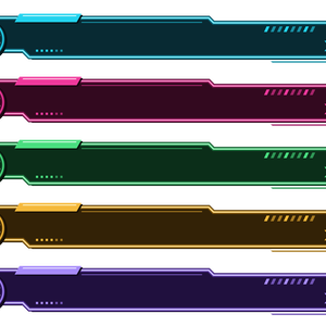 テロップ枠 サイバーHUD ゲージリング付きローサード 5色セット