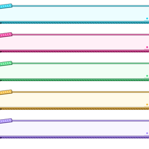 テロップ枠 ポップ 吹き出し マスキングテープ付き 5色セット（メンカラ対応）