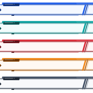 テロップ枠 ビジネス 斜めカット 番号バッジ付き 5色セット