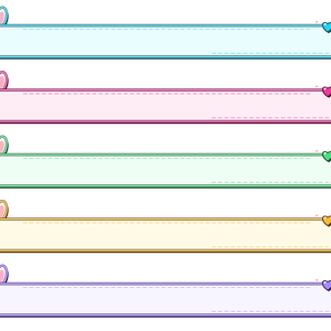 テロップ枠 うさぎ耳 かわいい ハート付き 5色セット（メンカラ対応）