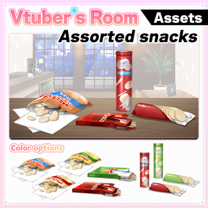 Assorted snacks illustration【Vtuber's Room assets】