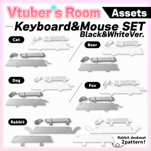 Animal keyboard and mouse set [Black&White Ver.]