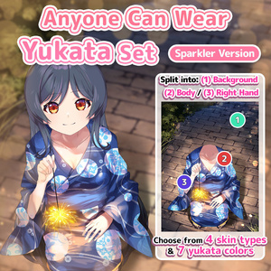 [Free Asset] Anyone Can Wear Yukata Set – Sparkler Ver.[for VTubers]