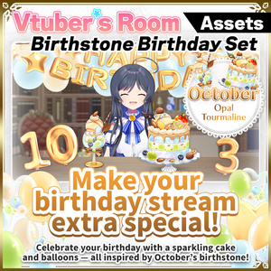 October Birthday Asset Pack – Sapphire-Inspired Cake & Decorations