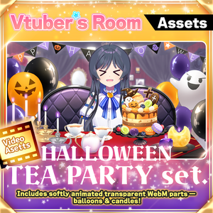 [Halloween Streaming Asset] Halloween Tea Party Set [Vtuber assets]