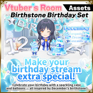 December Birthday Asset Pack – Turquoise-Inspired Cake & Decorations