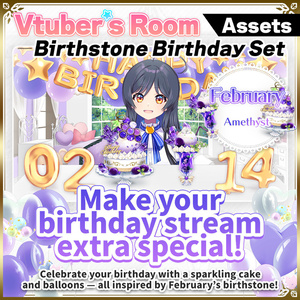 February Birthday Asset Pack – Amethyst-Inspired Cake & Decorations