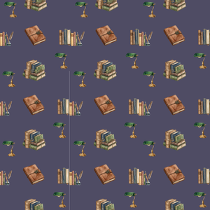Study Room Scene | Antique Books & Stationery Digital Paper – 3 Sheet Set