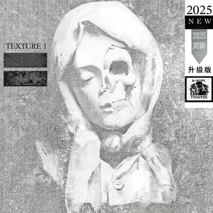 Procreateブラシ Texture1「炭灰金属質感ブラシ」50本