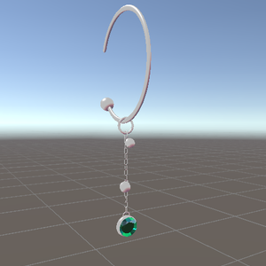 【VRChat想定】エメラルドピアス
