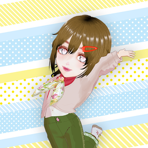 揺れるバンダナの女の子