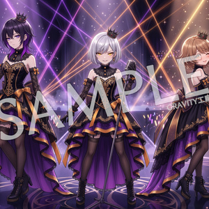 【GRAVITY工廠】ゴシックミニクラウン＆ダークゴシックアイドルドレス 衣装プロンプト＆構成図アセットセット
