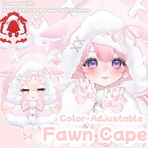 【Live2D Assets/VTuber向け】 Fawn Cape & Paw Pad Charms