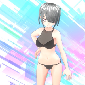 【VRoid】シースルー黒下着