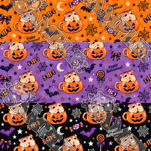 ハムスターのハロウィン デジタルペーパー｜全3色・背景素材