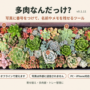 多肉なんだっけ？ v0.1.11｜寄せ植え・多肉棚の名前管理ツール