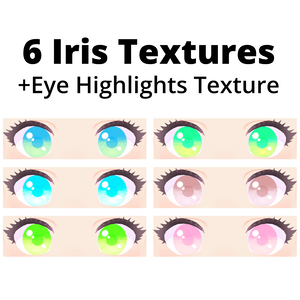 【VRoid】 iris textures for eyes + eye highlights texture