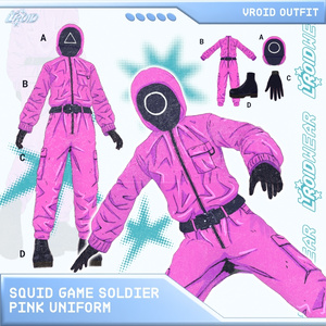 Squid Game Soldier Pink Uniform 【VRoid Outfit】 | VRoid Clothes & Textures | イカゲームソルジャーピンクユニフォーム 【VRoid 服】