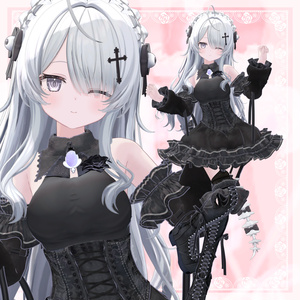 VRChat向け衣装モデル_プリティゴシック_Pretty_Gothic 『Wendy -ウェンディ-』対応差分 缩略图 6
