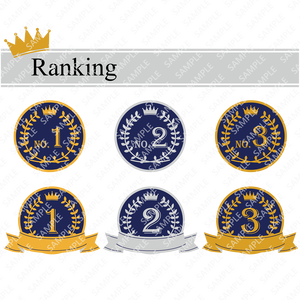 ランキング　No,1 2 3 マーク　セット