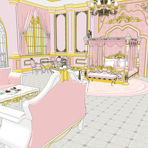ロマンスファンタジー ピンク色のヒロインの部屋
