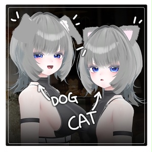 🐶 2A Hair 🐱 with けもみみ(ワンちゃん,ねこ) ヘアバンドㅡ 【 VRChat Hair 】 缩略图 4