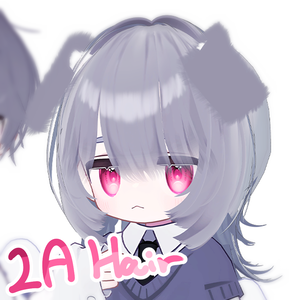 🐶 2A Hair 🐱 with けもみみ(ワンちゃん,ねこ) ヘアバンドㅡ 【 VRChat Hair 】