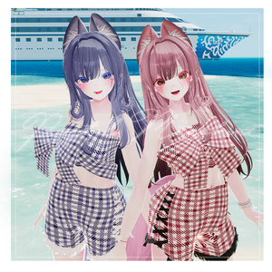 🌊Pastel check Monokini🌊  - 【 VRC Clothes 】 缩略图 6