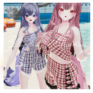 🌊Pastel check Monokini🌊  - 【 VRC Clothes 】 缩略图 17
