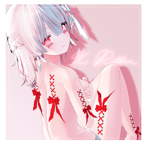 🔥販売終了予定🔥 🖤𝑿_𝑹𝒊𝒃𝒃𝒐𝒏🤍 【 VRChat アクセサリー/ VRChat Accessories 】
