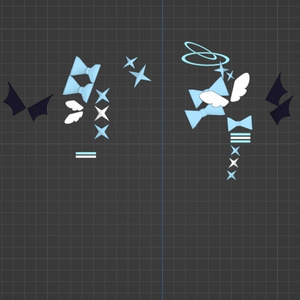 🎇エンジェル&デビル ヘアピン セット【 VRChat アクセサリー/ VRChat Accessories 】 缩略图 5
