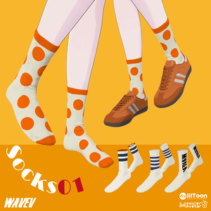 【FREE】［VRC Socks］Socks01（男女８アバター対応 / MA設定済み）