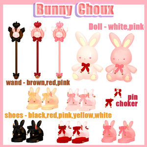うさぎ choux shoes set /bunny doll,pin,ribbon