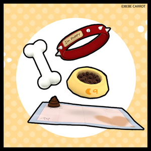 Puppy Item Set ( Choker, Bone, Poop, Pad, Food )