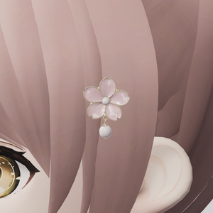 【無料】Petal Mini｜淡いピンクの花と真珠の髪飾り【VRChat・PC／PhysBone】