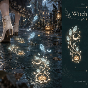 【ハロウィン／VRChat PC】Witch Trace｜魔女の足あと・おばけとコウモリ【しなの調整済】 缩略图 4
