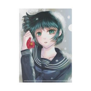 【雪と椿】A４クリアファイル